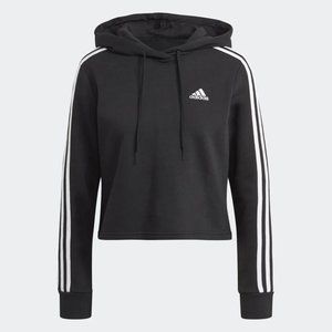 Adidas Cropped Hoodie - Black - Small